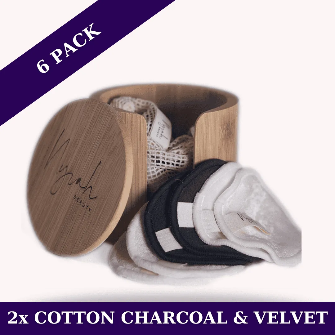 6x Makeup Removal Pad Set – With Cotton Bag