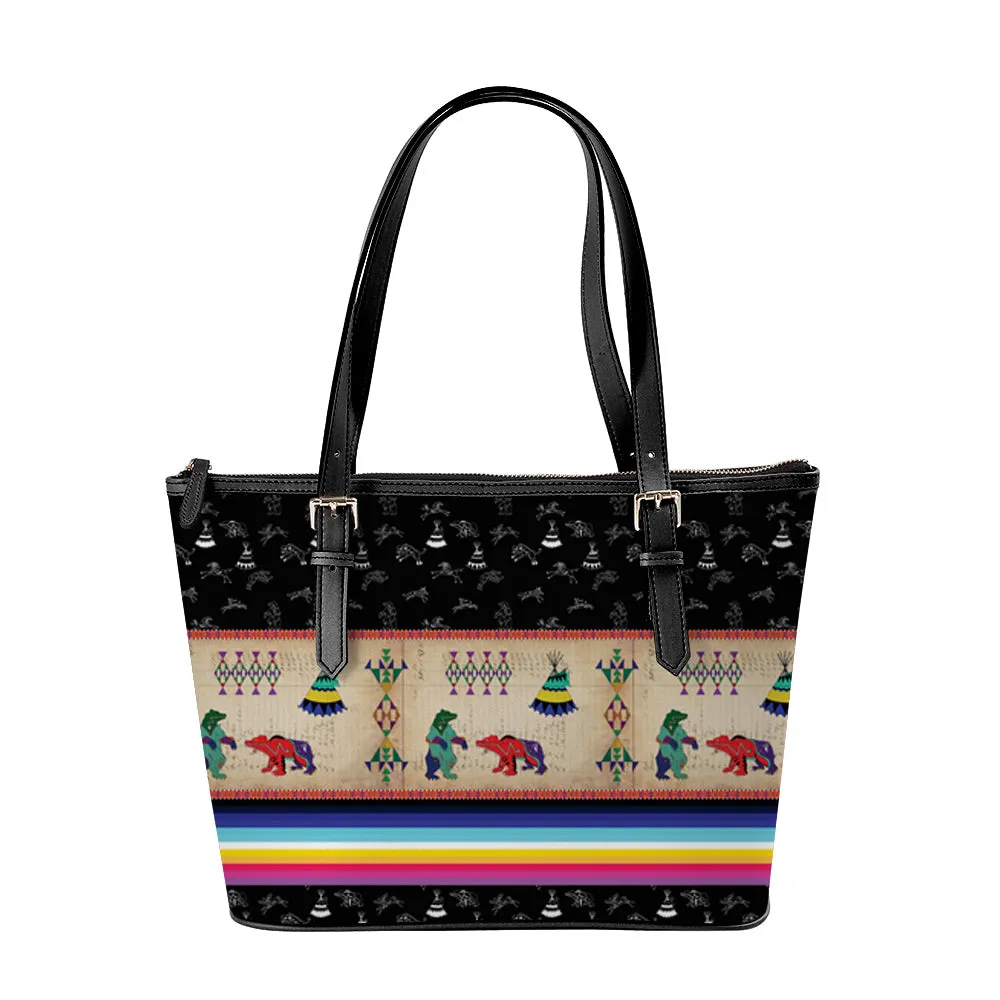 Bear Ledger Black Sky Large Tote Shoulder Bag