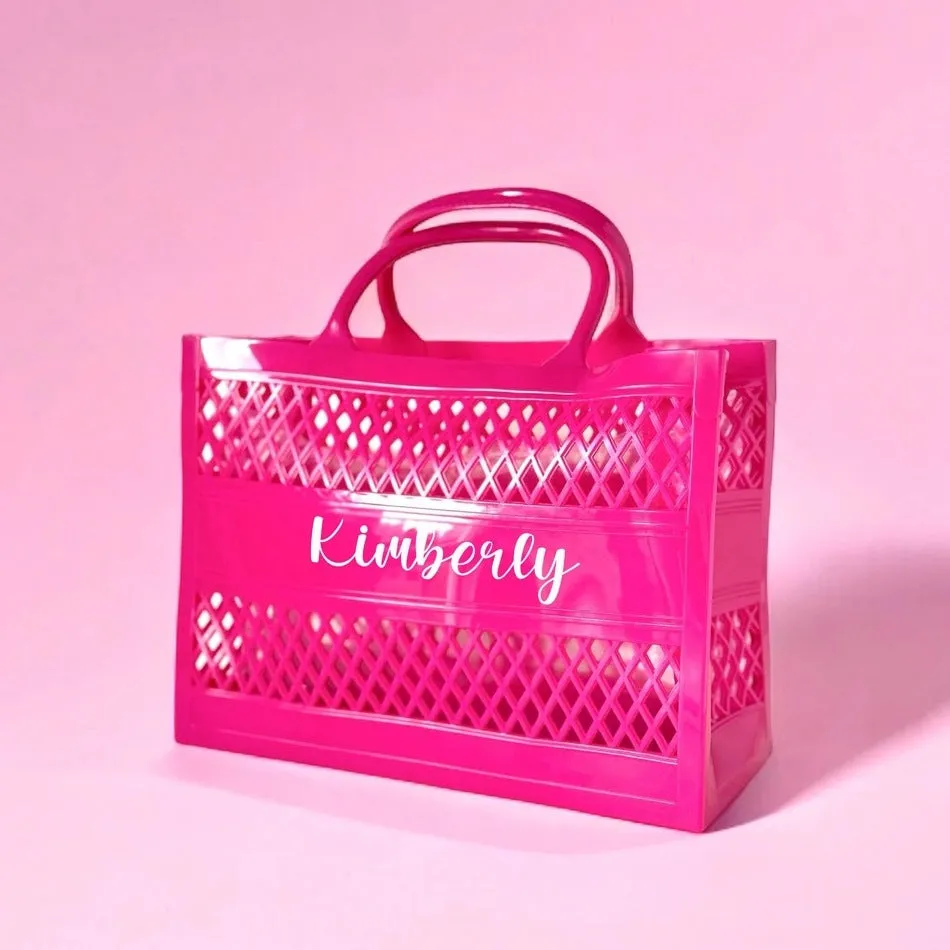 Personalized Yellow Jelly Beach Bag